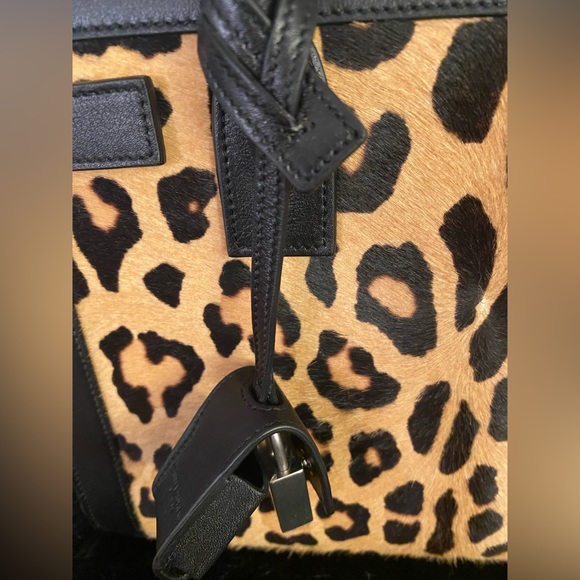 Saint Laurent Paris/Animal Print /Small Sac De Jour/Calf Hair.light brown/Black. - Picture 10 of 16